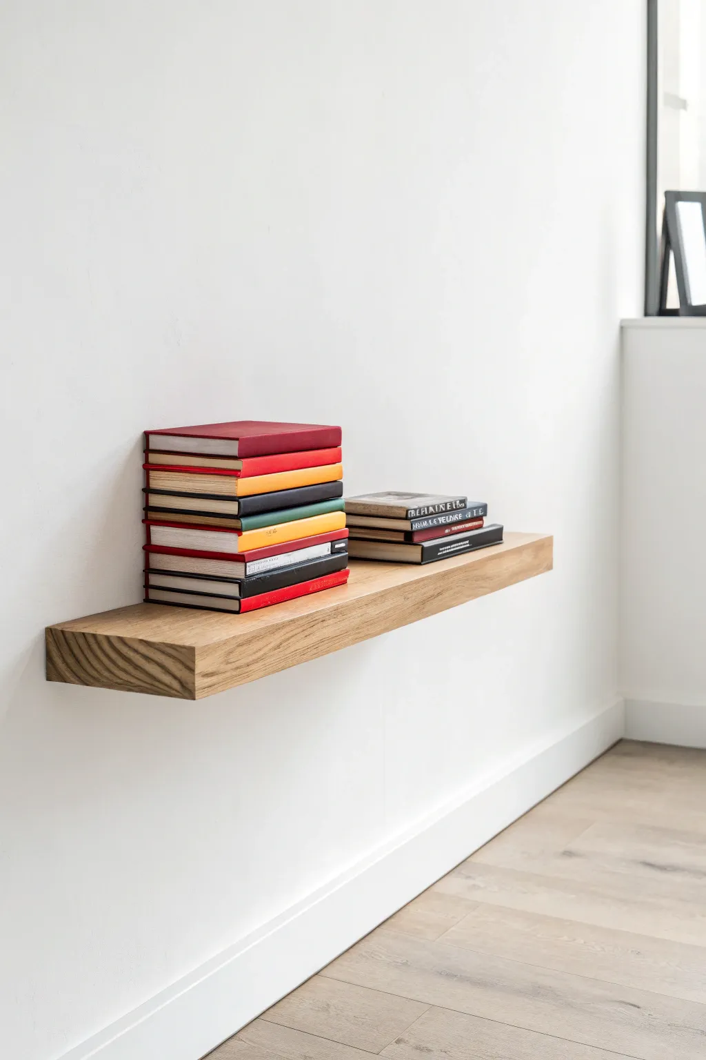 Create the illusion of floating books with this chic, minimalist invisible shelf. Perfect for adding a touch of magic to your modern space!