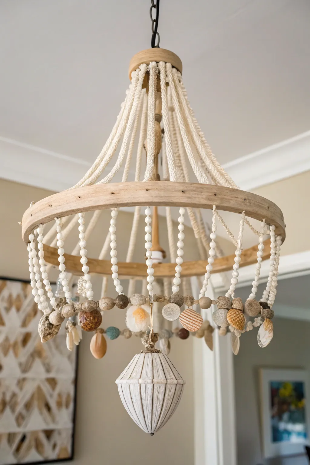 Transform your space with a DIY chandelier makeover using found treasures for a unique, eclectic charm.