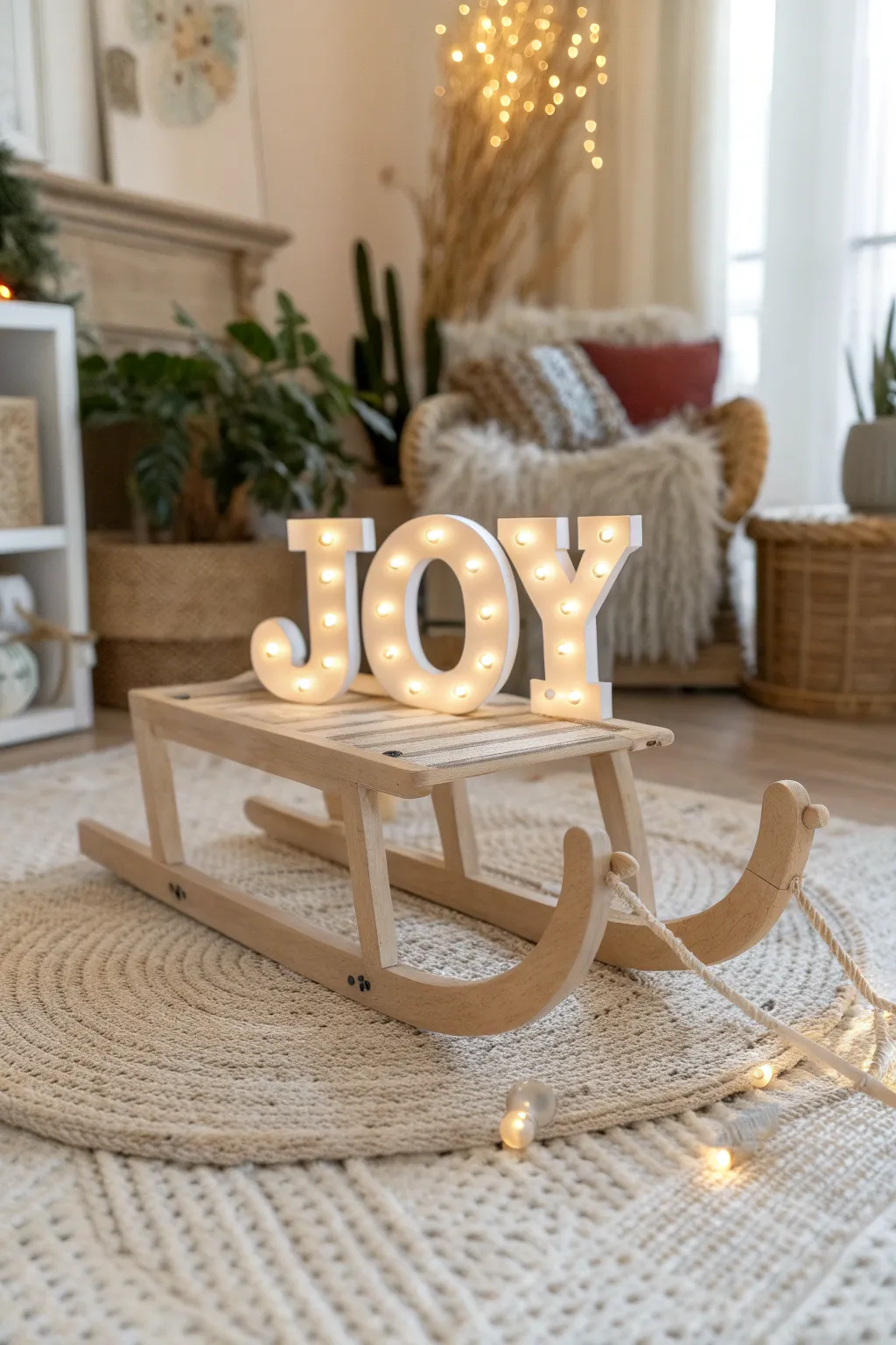 Illuminate your holiday spirit with a touch of Scandinavian simplicity and Boho warmth—discover the charm of a light-up letter sleigh!