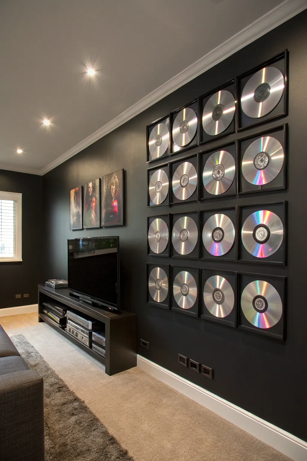 Elevate your space with a magnetic DVD wall – where function meets futuristic flair.