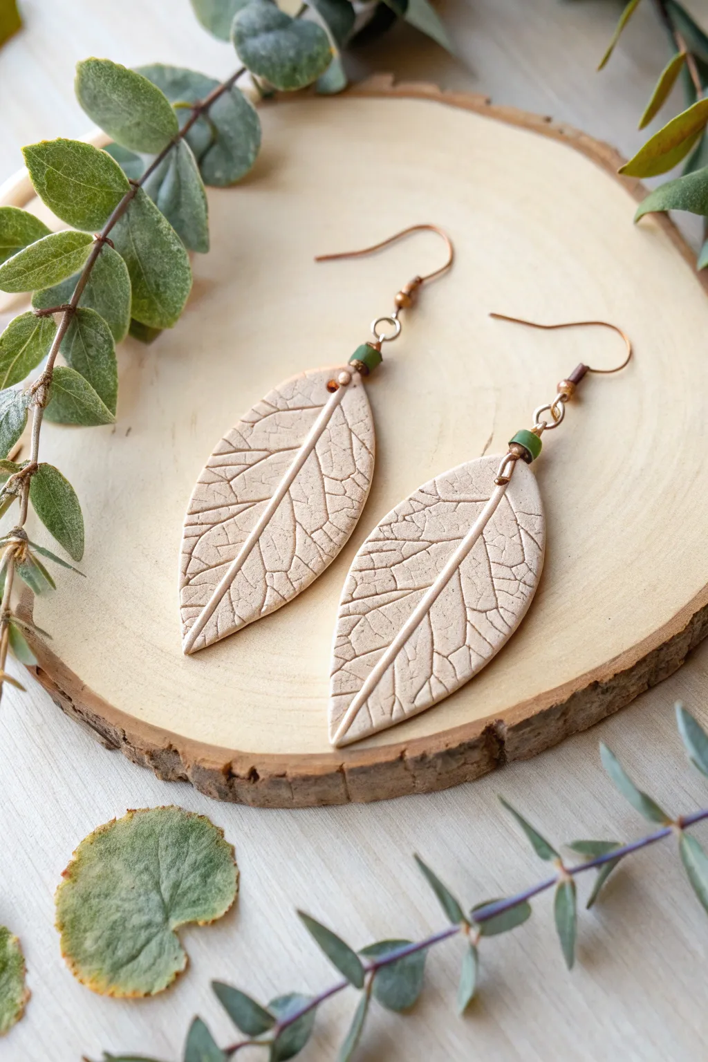 Embrace nature's elegance with DIY clay leaf earrings, where simplicity meets earthy charm.