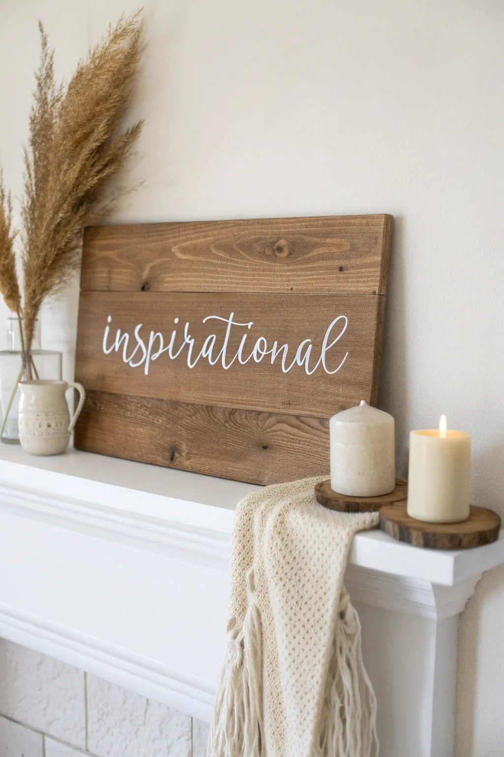 Elevate your mantel with a touch of personalized elegance and natural beauty.