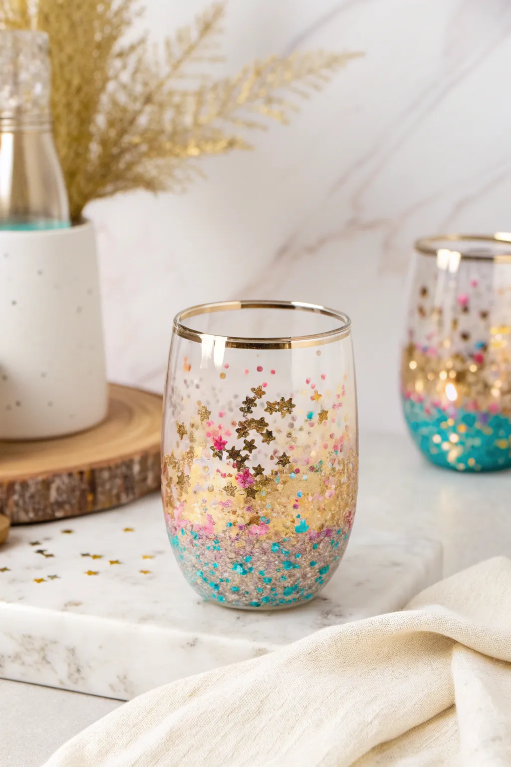 Add a sparkle to her day with this beautifully crafted floating glitter tumbler, a perfect blend of elegance and fun!