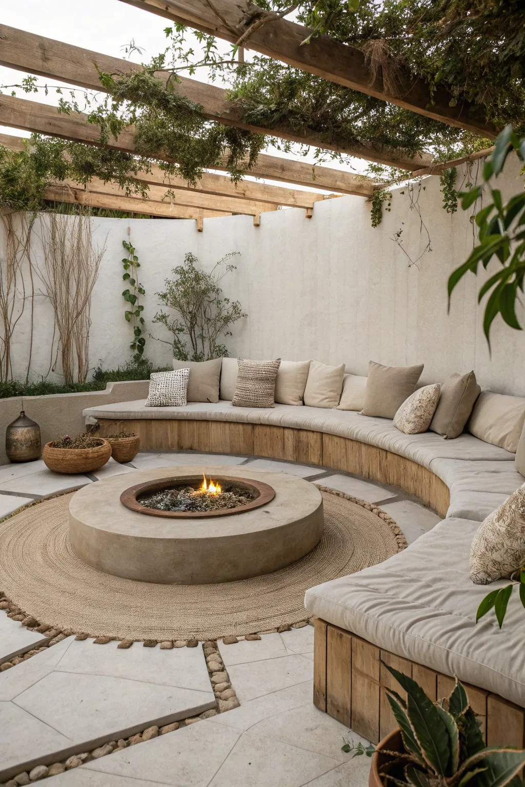 Transform your patio into a cozy retreat with a stunning sunken seating area, perfect for intimate gatherings and late-night chats by the fire.