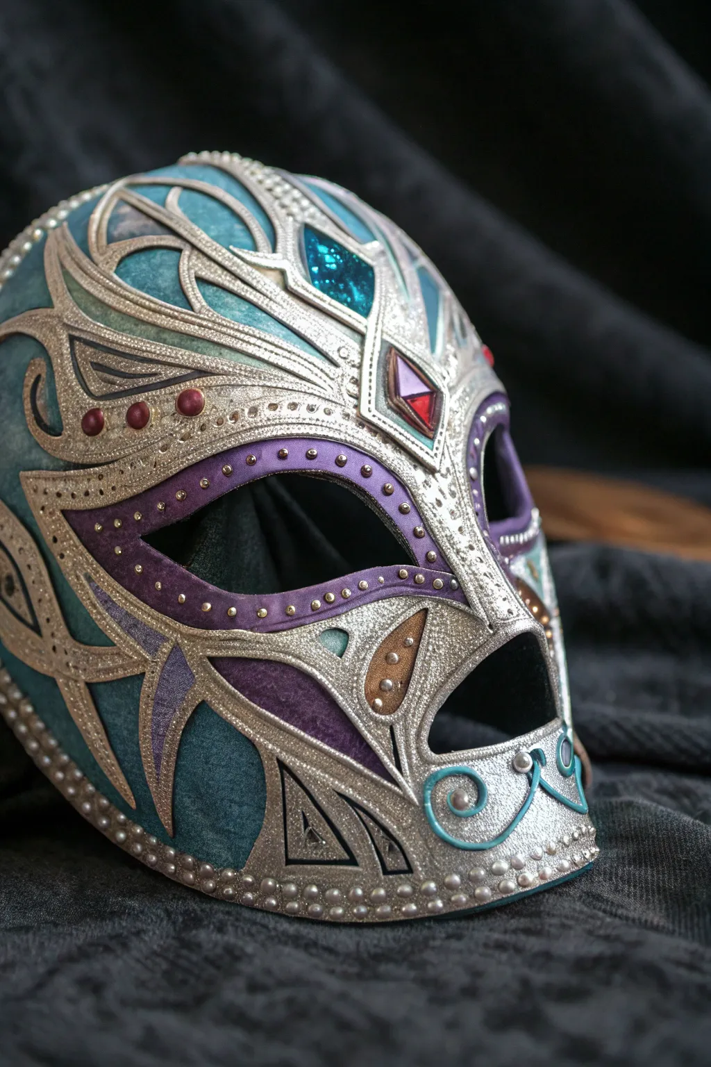 Unleash your inner warrior with this stunning mystical mask, where artistry meets wrestling.