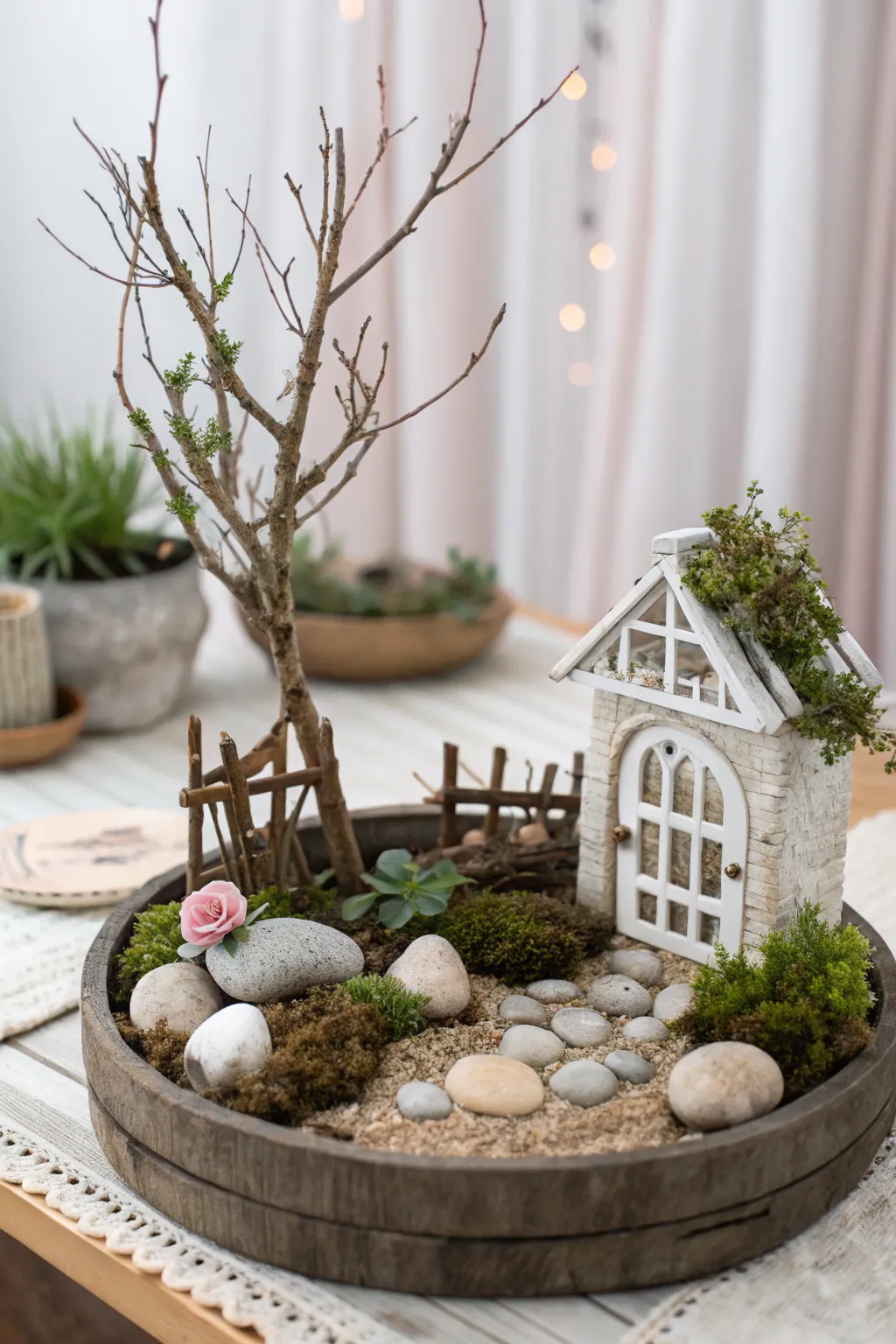 Bring the outdoors inside with this charming nature-inspired doll room decor.