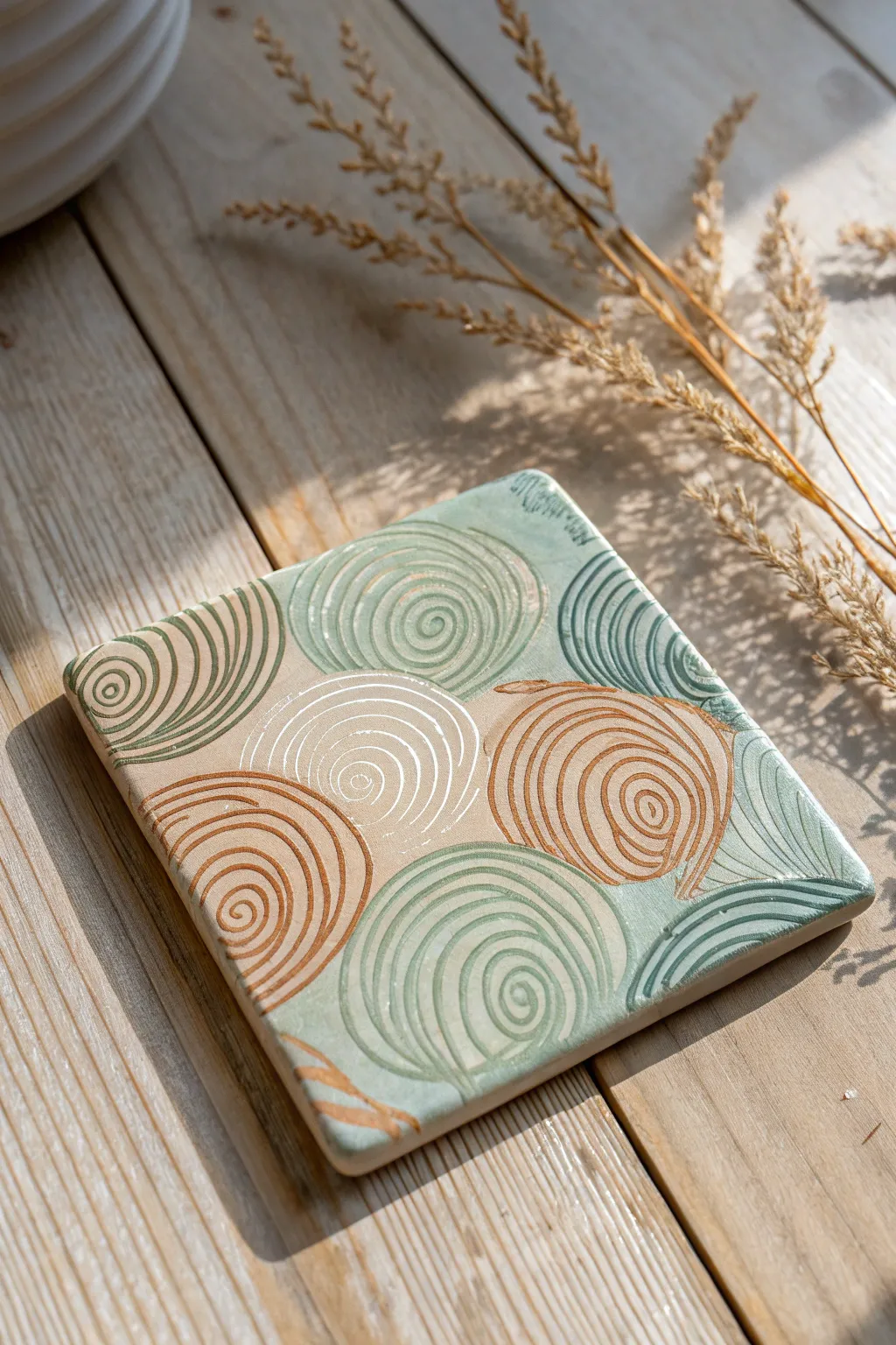 Elevate your table setting with handcrafted fingerprint art on ceramic tiles. Perfect for adding a personal touch to your coasters or trivets!