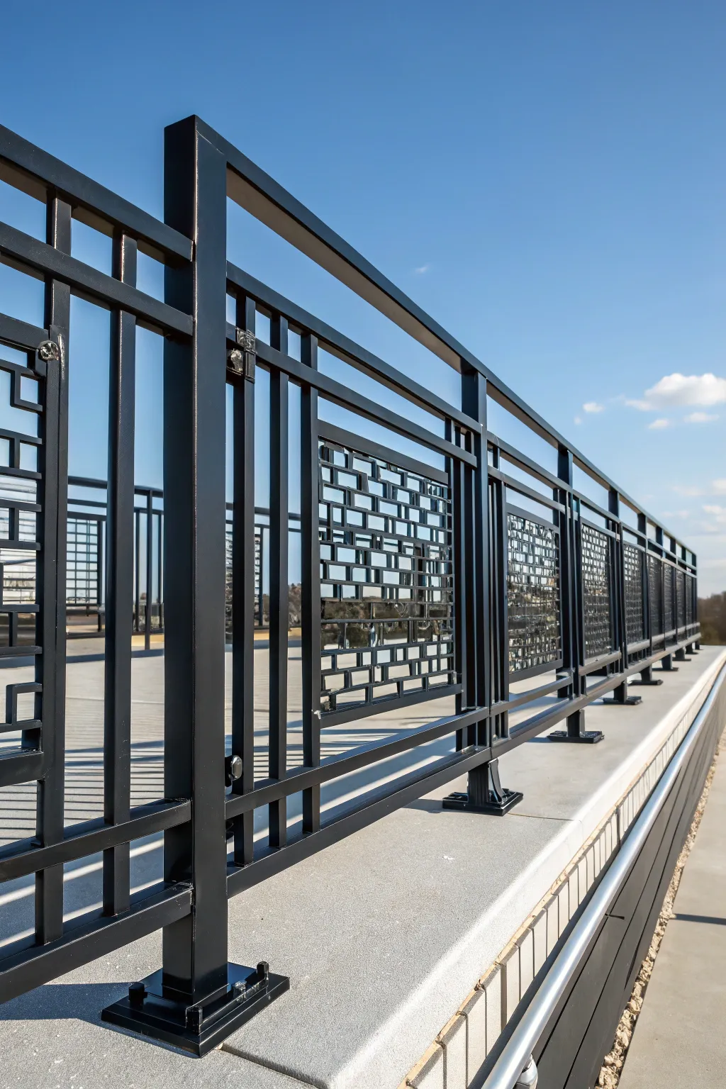 Elevate your flat roof with customizable modular railings that adapt to your style.