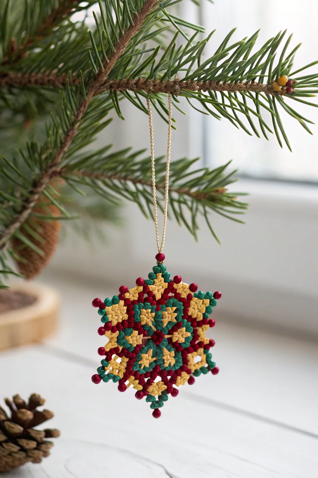 Craft your holiday magic with Perler bead snowflake ornaments!