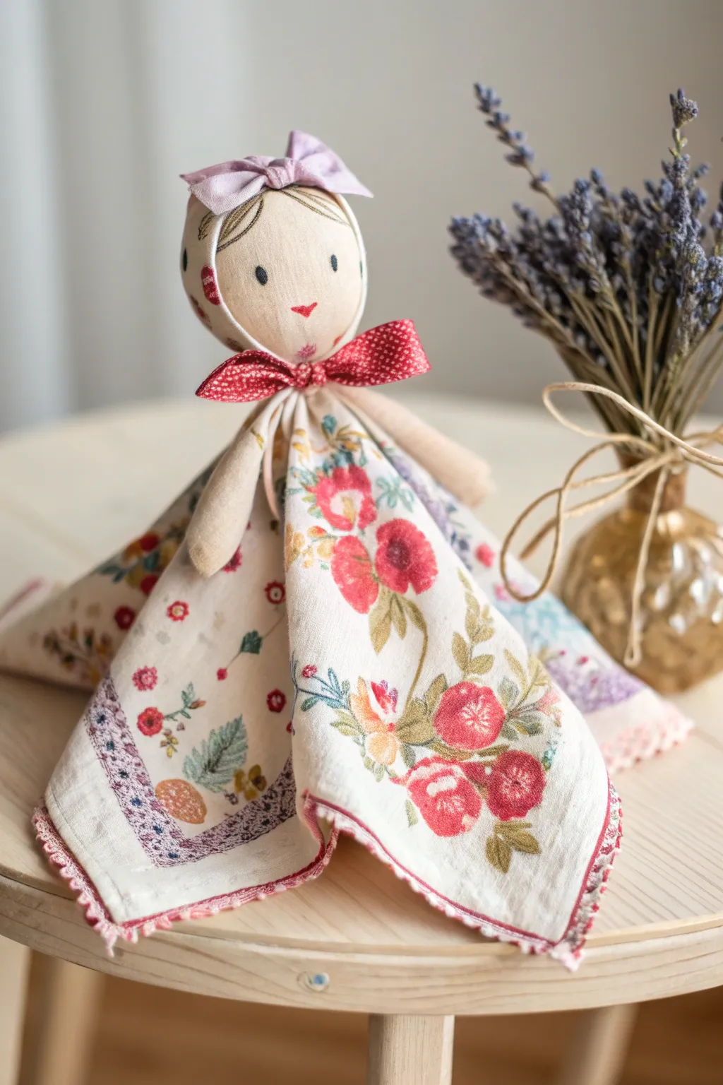 Add a touch of whimsy to your space with these charming handkerchief dolls, where simplicity meets elegance.