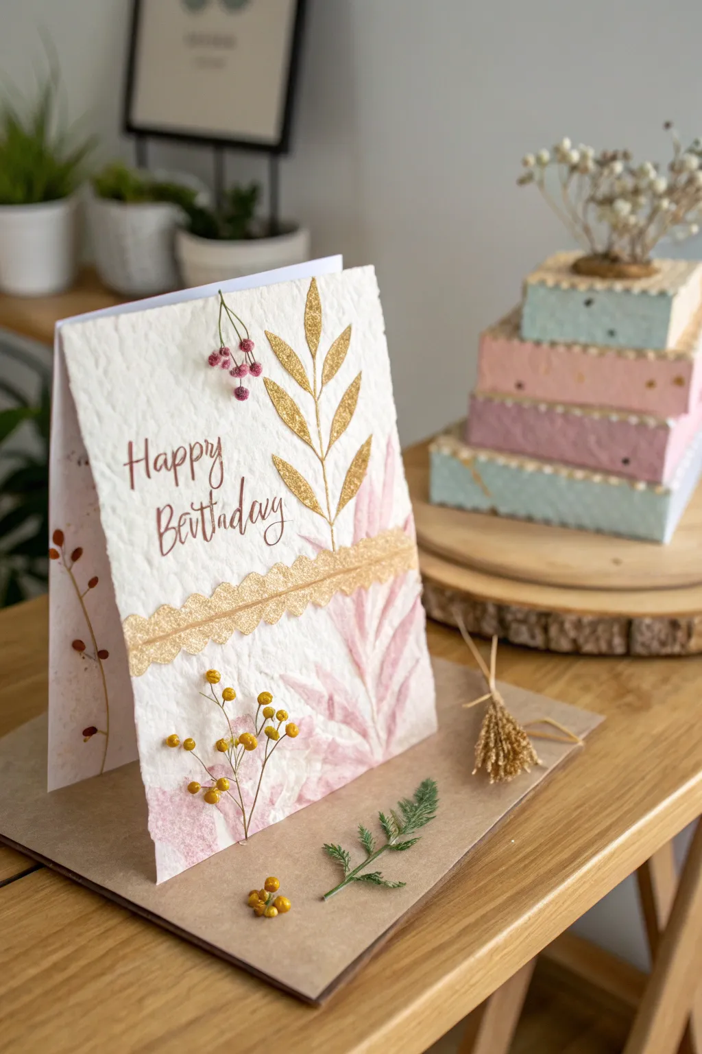 Celebrate your unique friendship with a mixed media masterpiece card, where every detail tells a story.