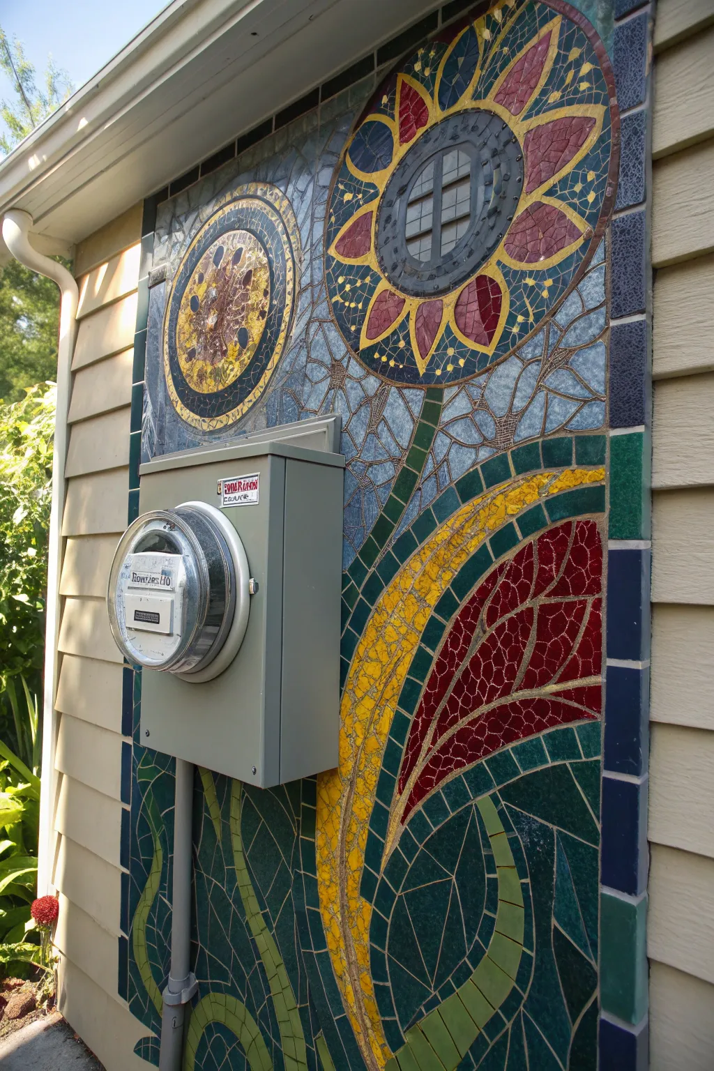 Transform utility into art with a captivating mosaic tile masterpiece.