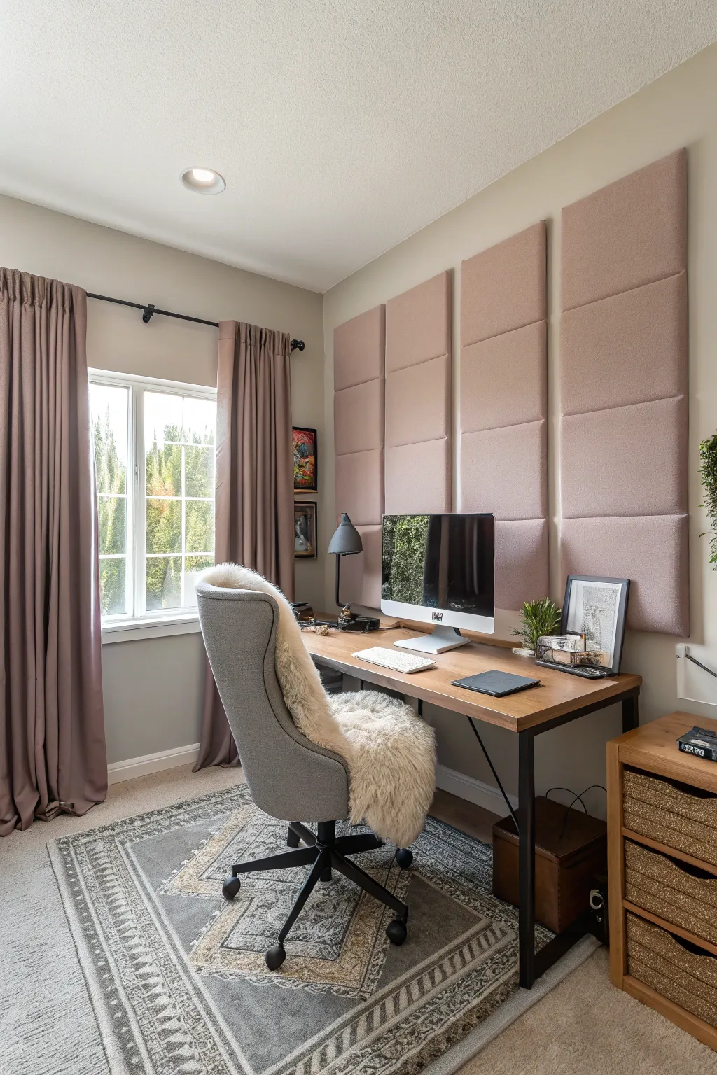 Acoustic elements enhance comfort and sound quality.