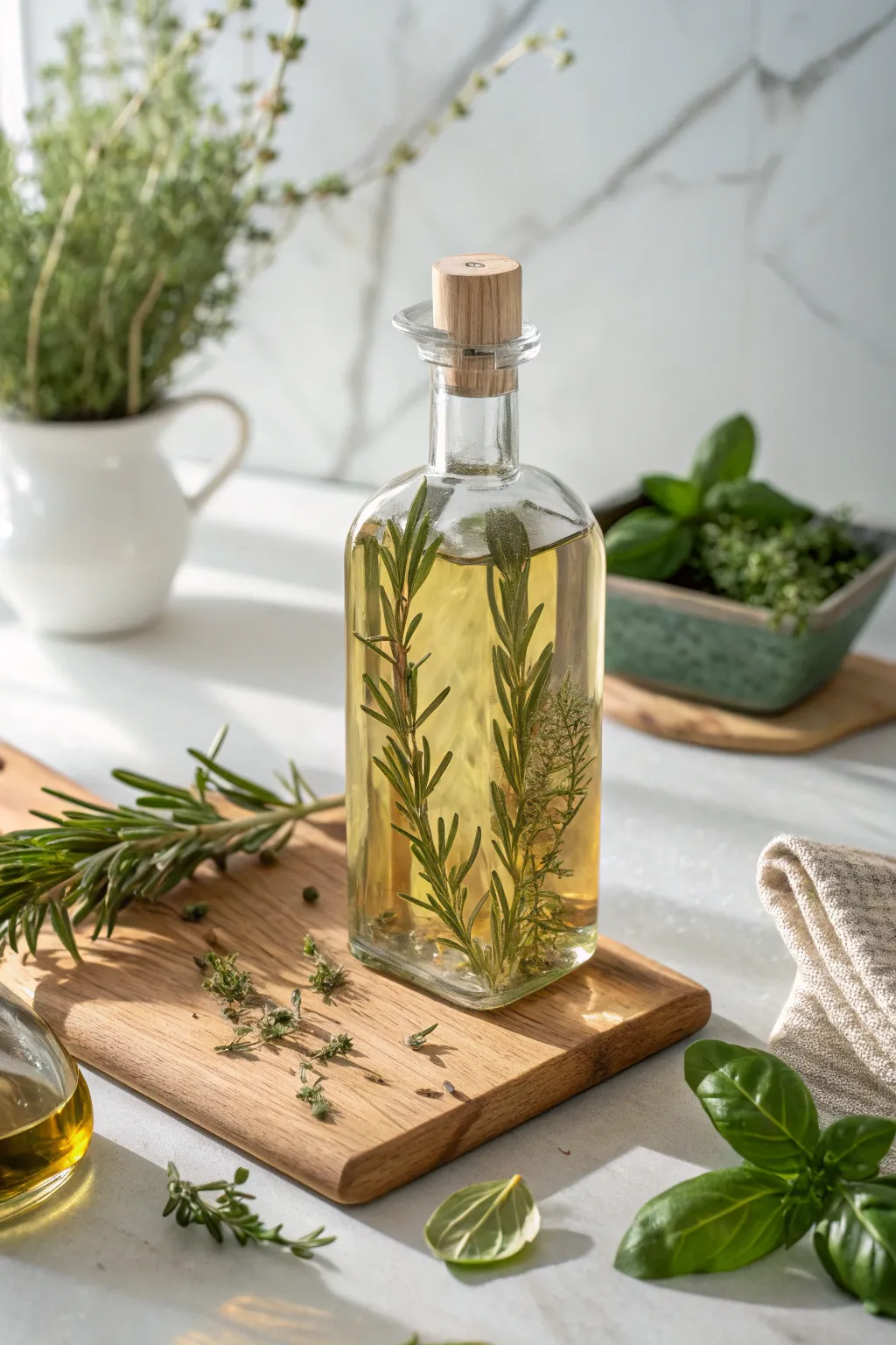 Elevate your culinary creations with homemade herb-infused olive oil. A perfect gift for the gourmet at heart.