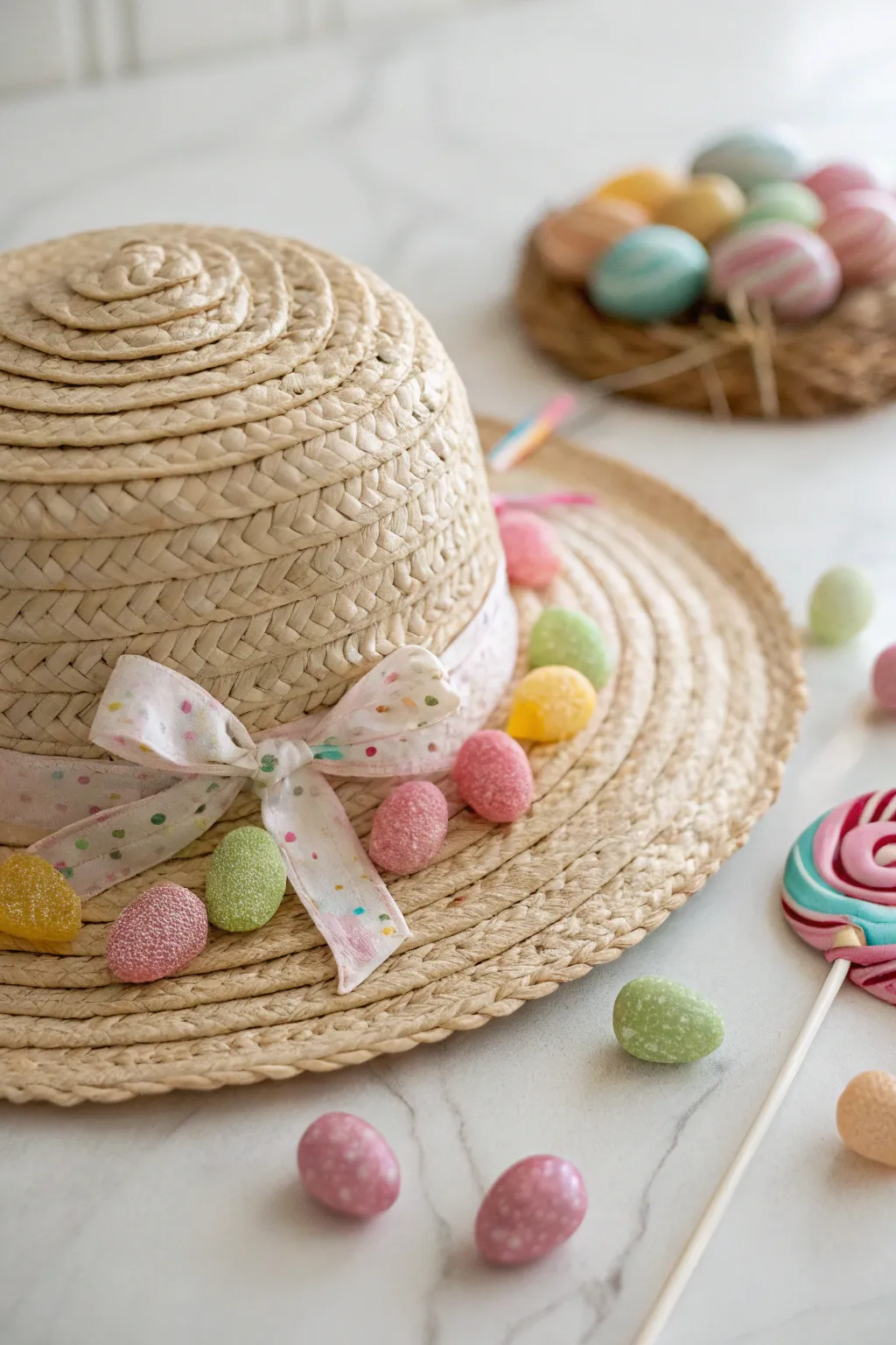 Sweeten your Easter with a Candyland Bonnet, where simplicity meets playful elegance.