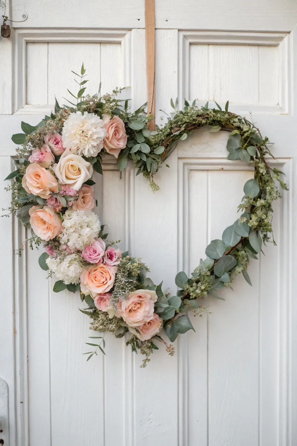 Embrace love year-round with this charming heart-shaped floral wreath, a perfect blend of Scandinavian minimalism and Boho warmth.