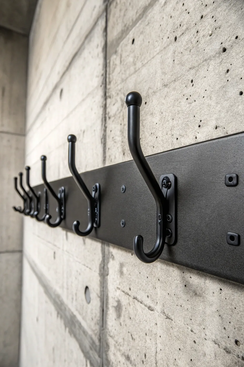 Elevate your workspace with these stylish and sturdy industrial hook rails—perfect for organizing tools and more.