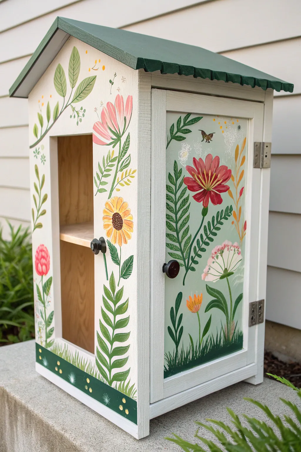 Bring a touch of nature to your neighborhood with a botanical-themed little free library!