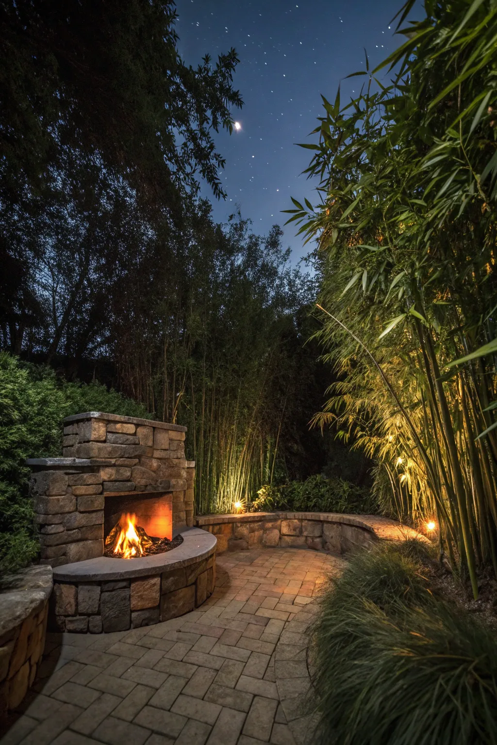 Find your retreat with this secluded fire pit nook, where warmth meets nature in perfect harmony.
