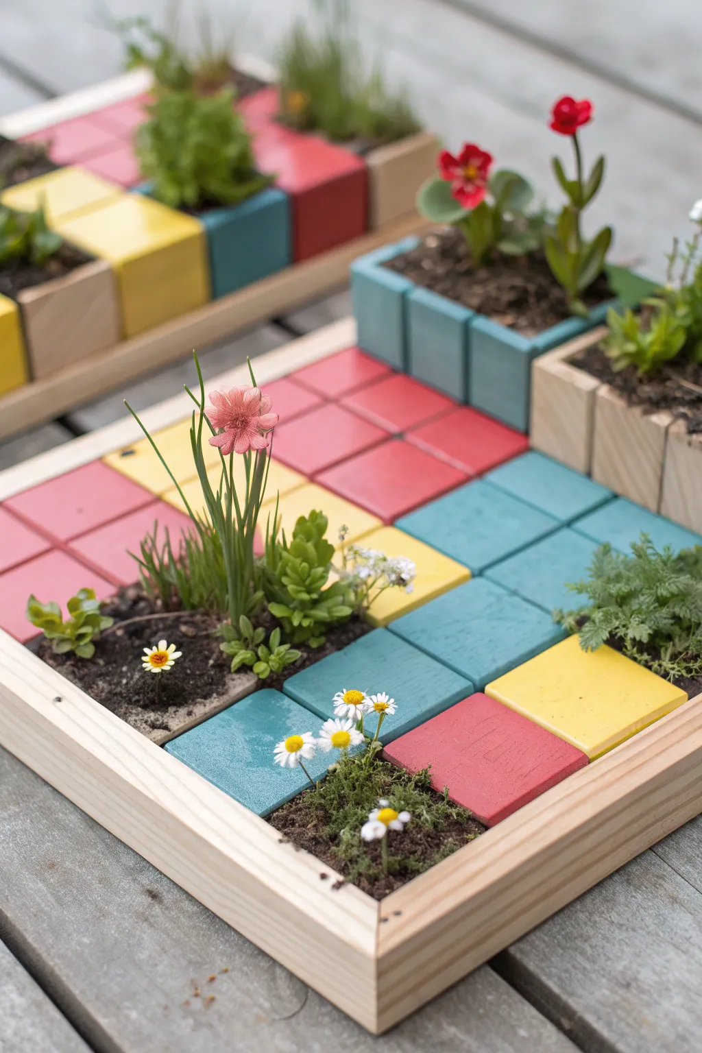 Create enchanting miniature gardens with magnetic tiles—where simplicity meets nature's beauty!