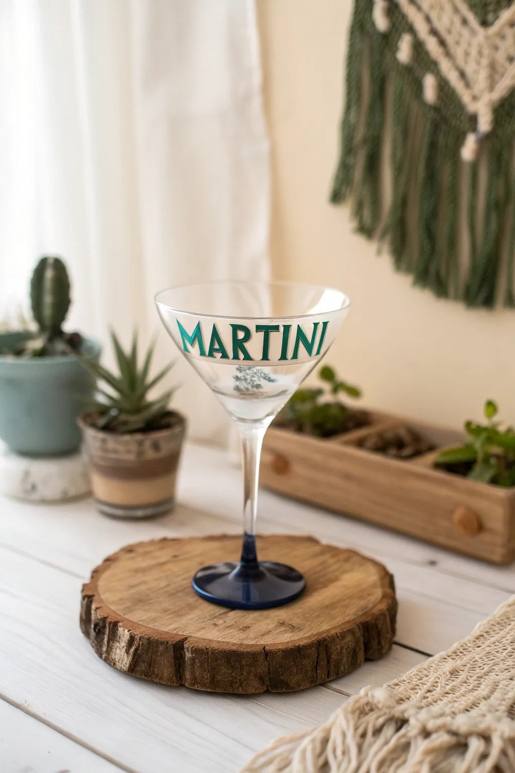 Elevate your cocktail hour with personalized elegance—initials that make your martini glass truly yours.