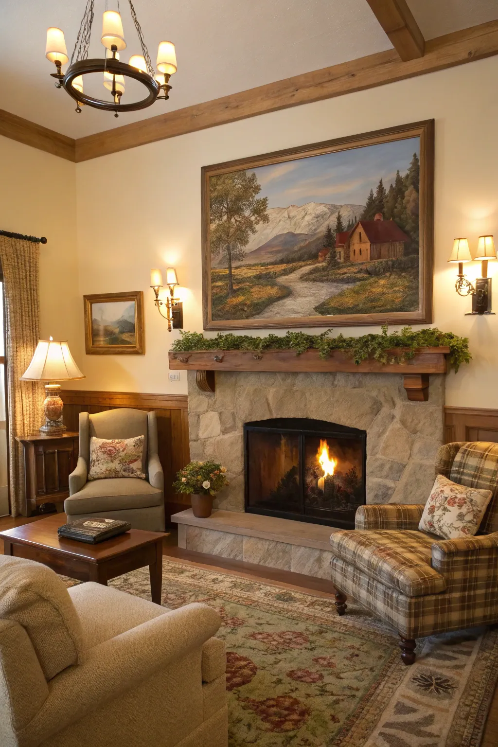 Rustic landscapes add warmth and timeless charm.