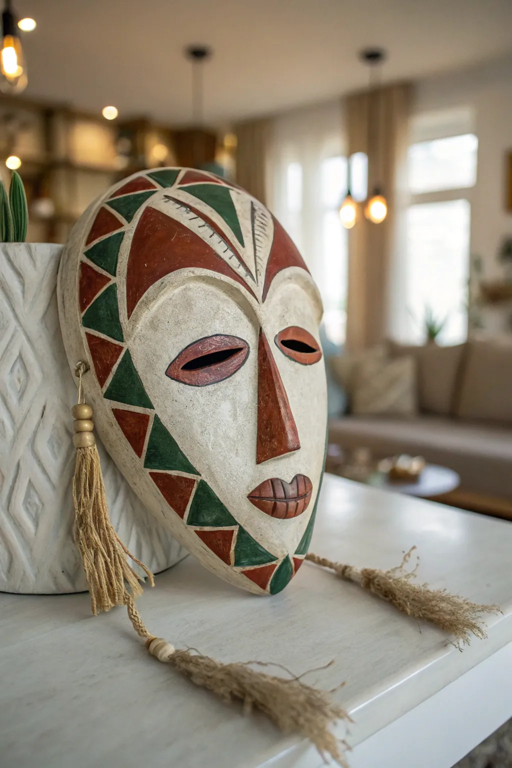 Embrace simplicity with this stunning minimalist mask – where art meets elegance.