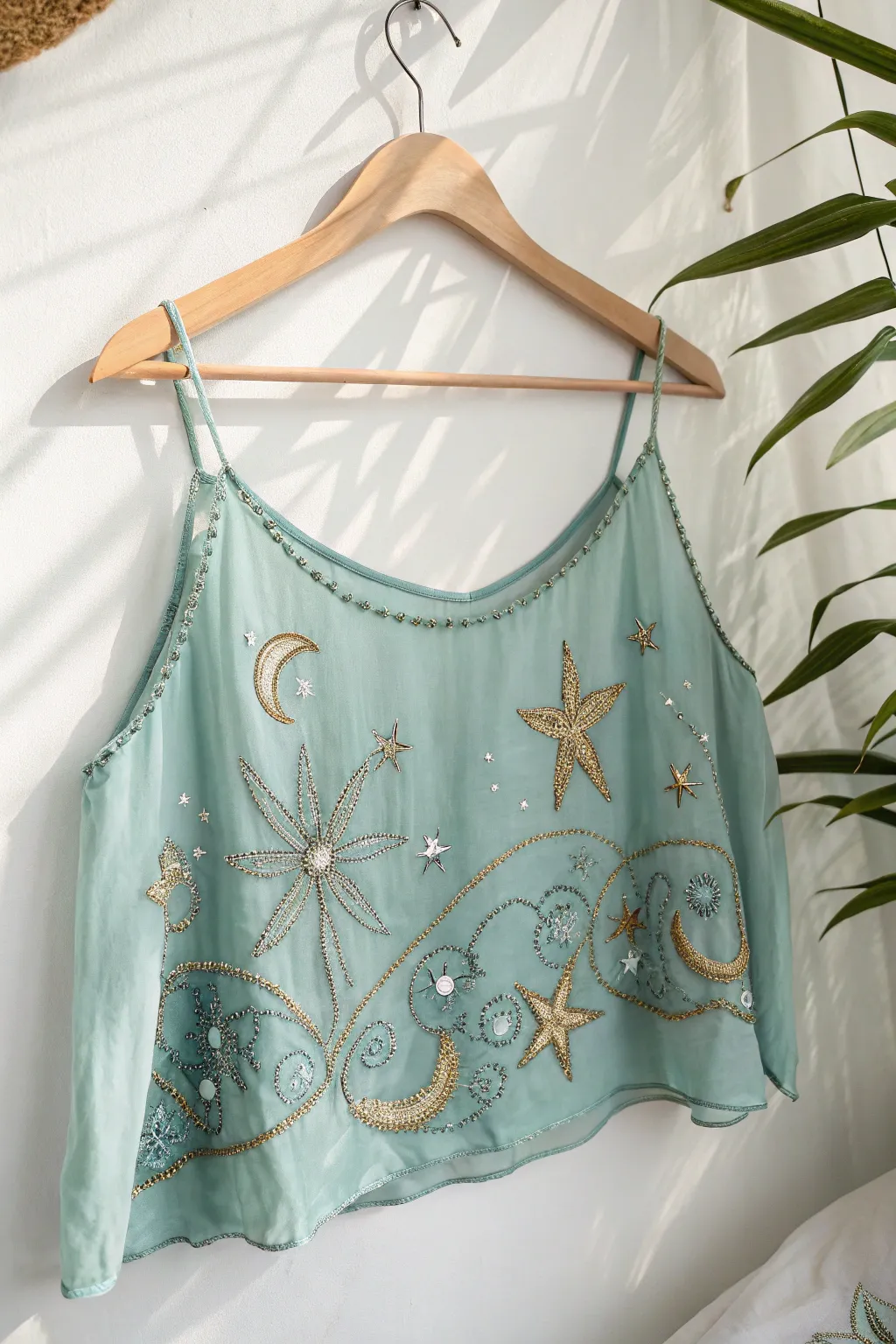 Discover the enchanting allure of celestial embroidery with this mermaid-inspired masterpiece.