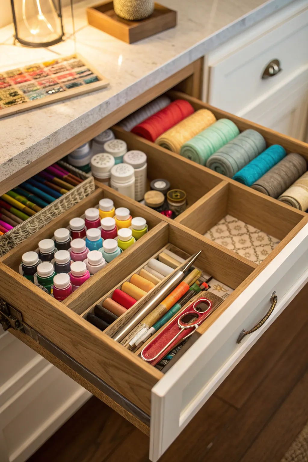 Transform your missing drawer into the ultimate craft supply haven.