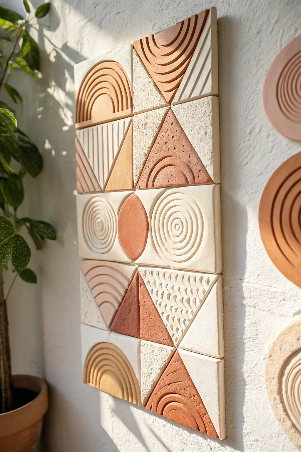 Discover the elegance of layered geometric clay art - where simplicity meets depth.