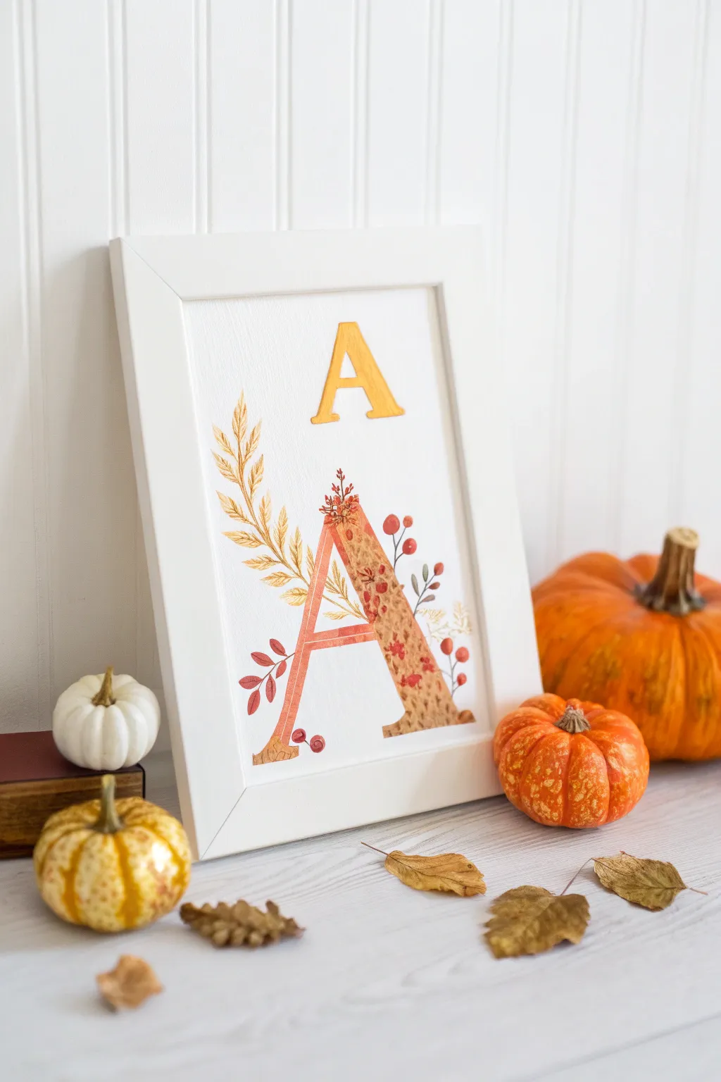 Embrace the season with a personalized autumn monogram, where simplicity meets the warmth of fall.