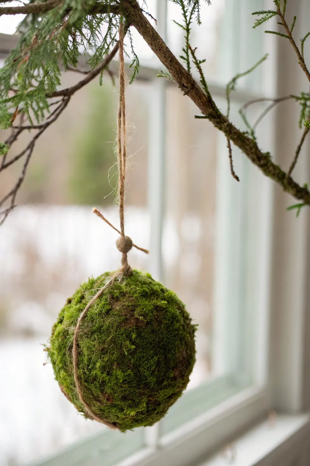Embrace a rustic elegance this holiday with artisanal mossy ornaments.