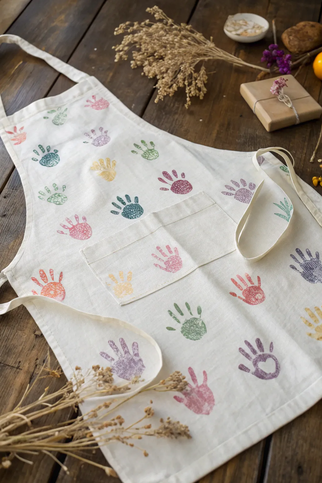 Celebrate Mother's Day with a heartwarming handprint apron, where simplicity meets cherished memories.