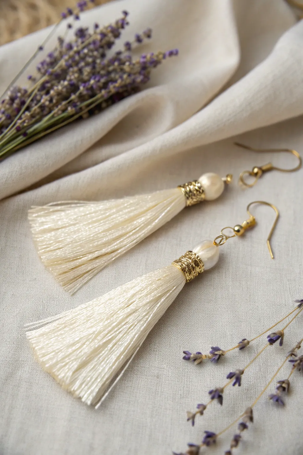 Add a touch of sparkle and elegance with these handcrafted glitter tassel earrings. Perfect for elevating any look with minimalist charm.
