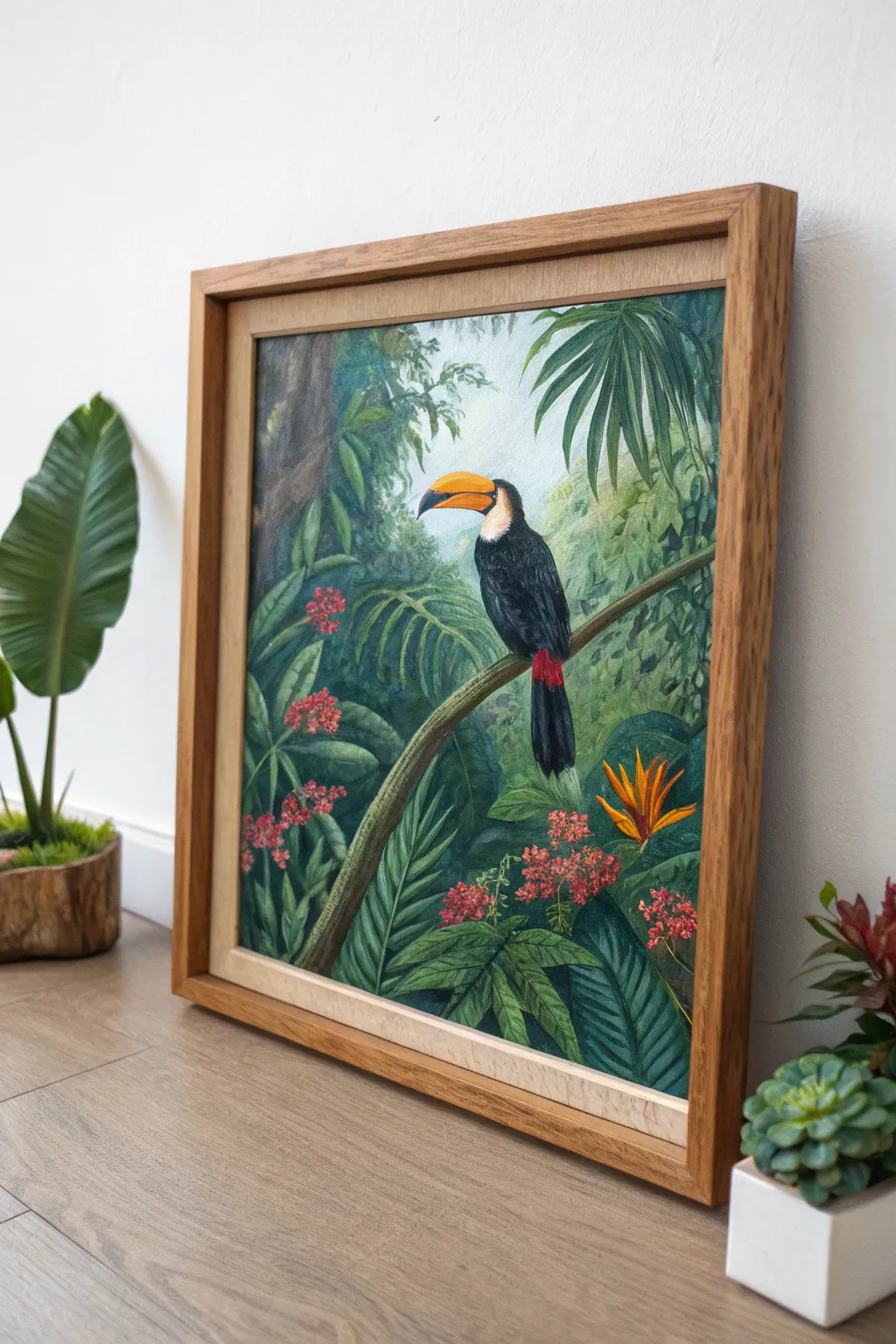 Transform your space with a touch of tropical serenity. 🌿🎨 #RainforestArt #ScandiBoho