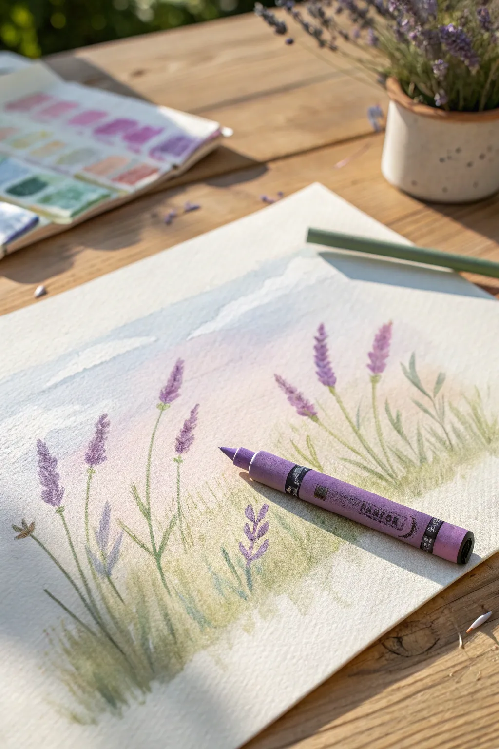 Craft your own impressionist garden with the vibrant allure of oil pastels.