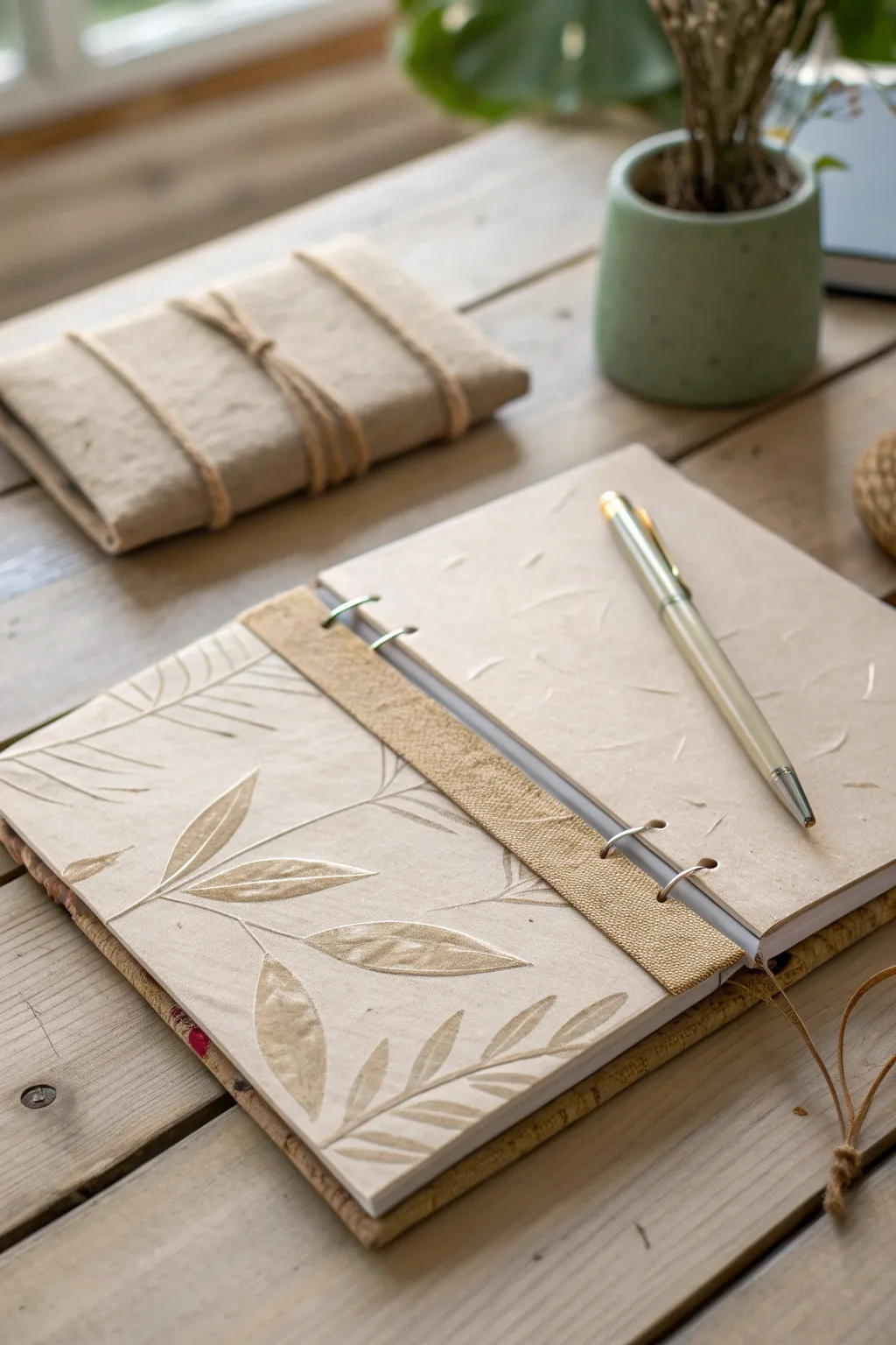 Embrace simplicity and creativity with this handcrafted paper bag notebook. Perfect for capturing your thoughts in style.