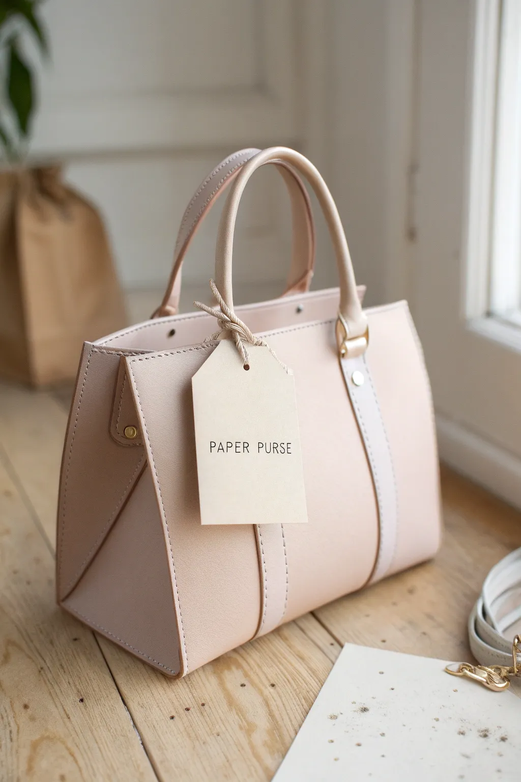 Add a personal touch with a custom name tag on this elegant paper purse.