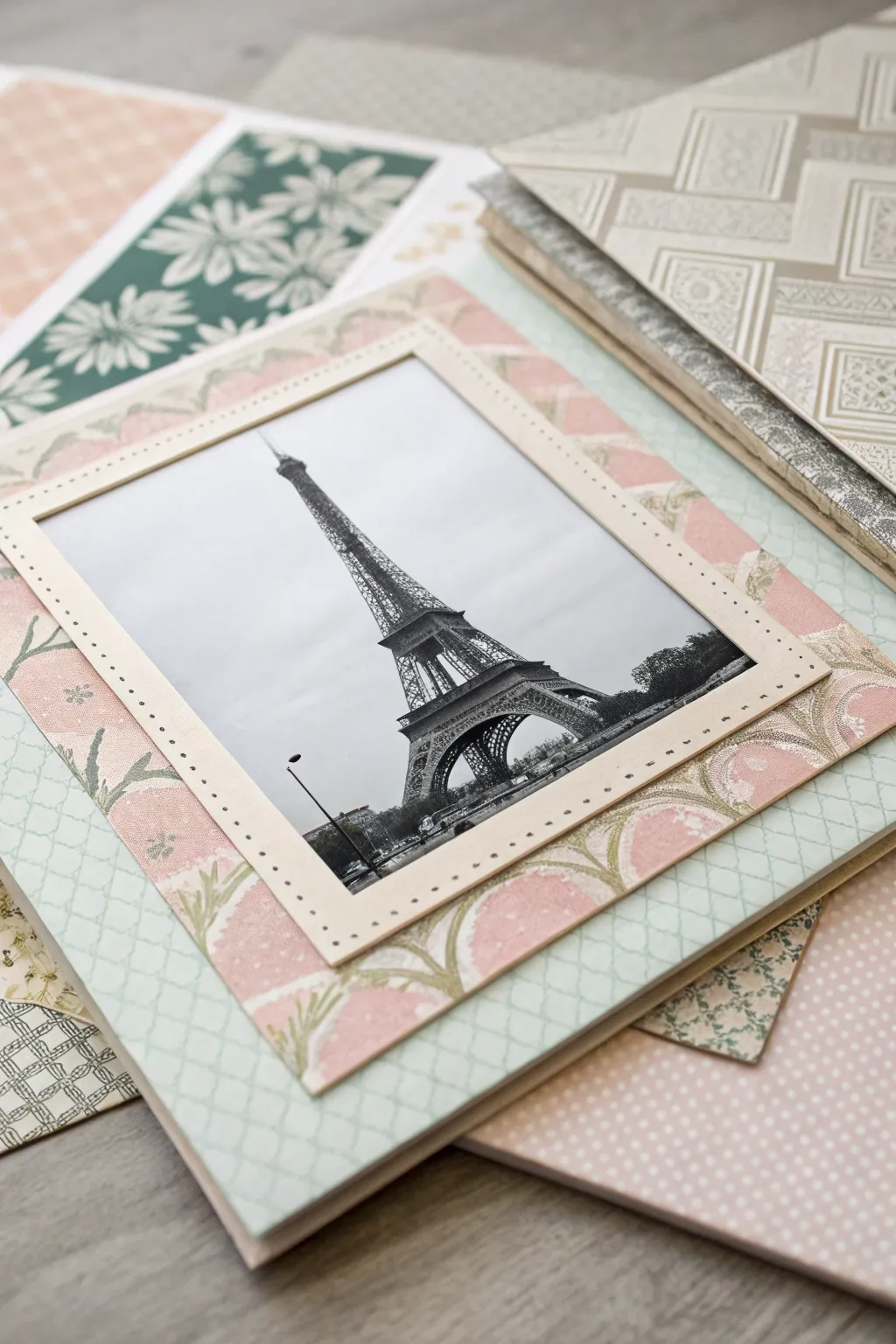 Elevate your scrapbook game with layered photo mats that blend minimalist elegance with boho flair.