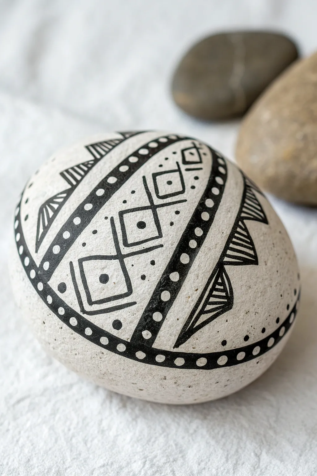 Embrace the beauty of simplicity with minimalist rock art that speaks volumes in black and white.