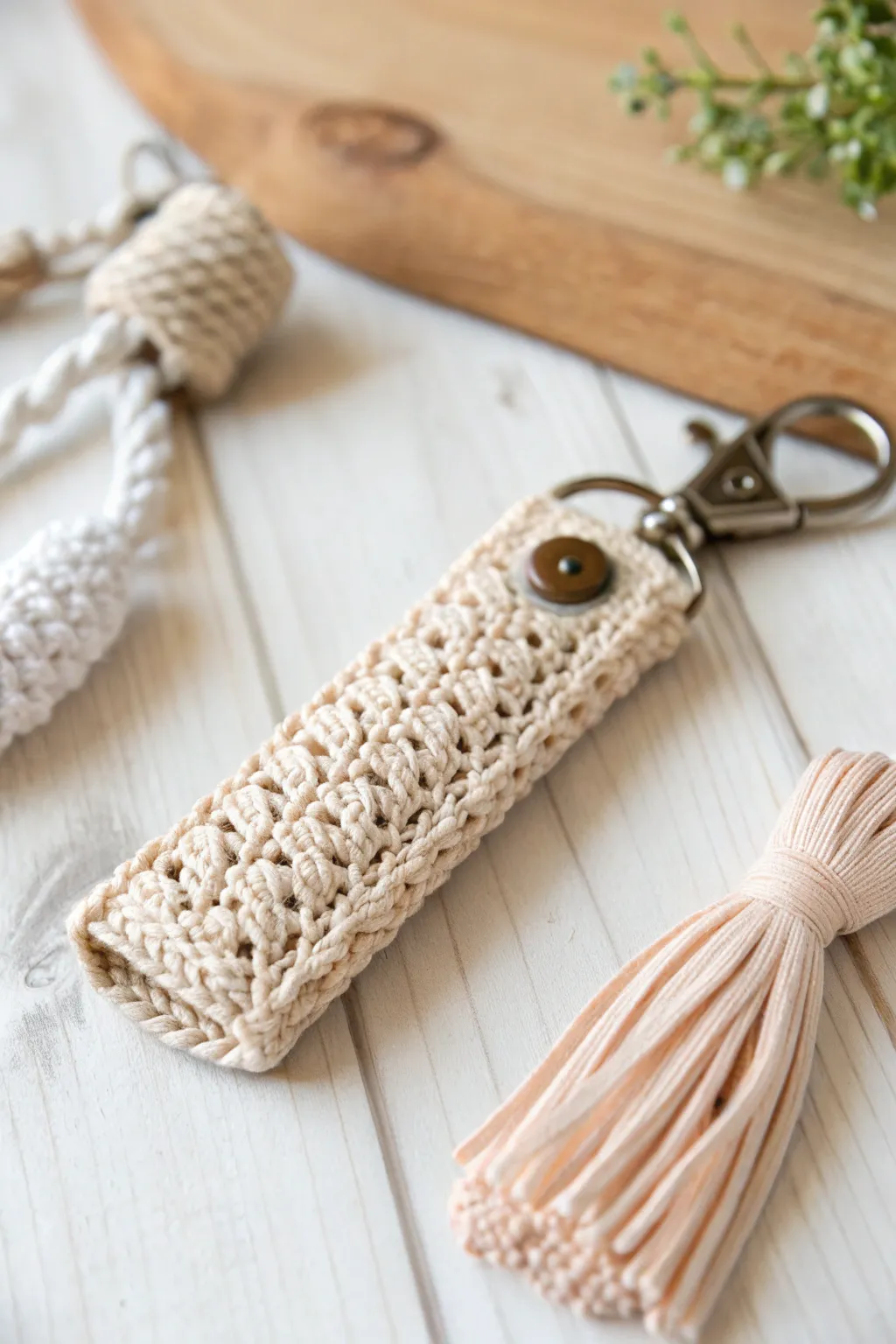Keep your chapstick close with this charming crochet holder – a perfect blend of style and practicality.