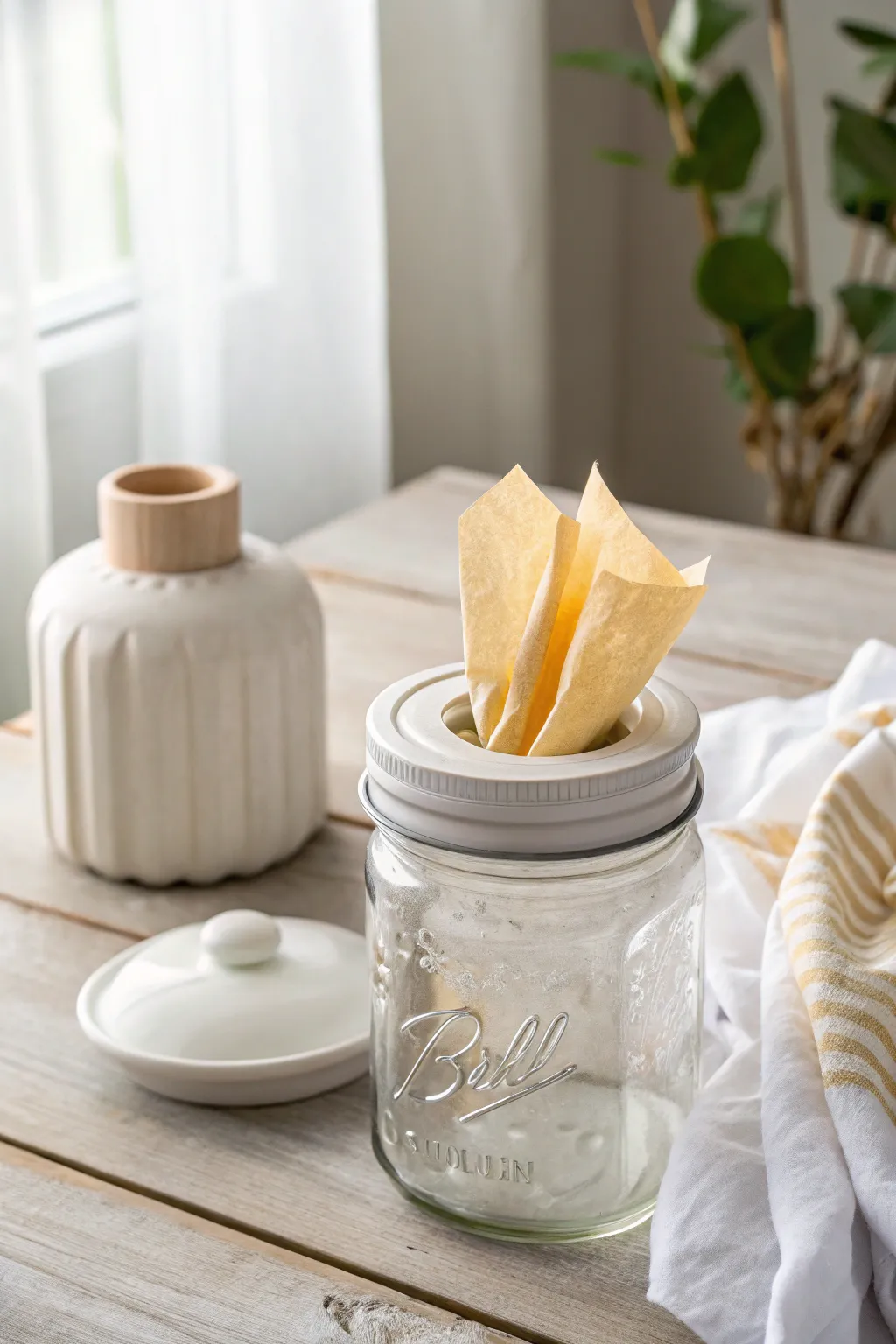 Transform simplicity into elegance with a chic mason jar tissue holder.