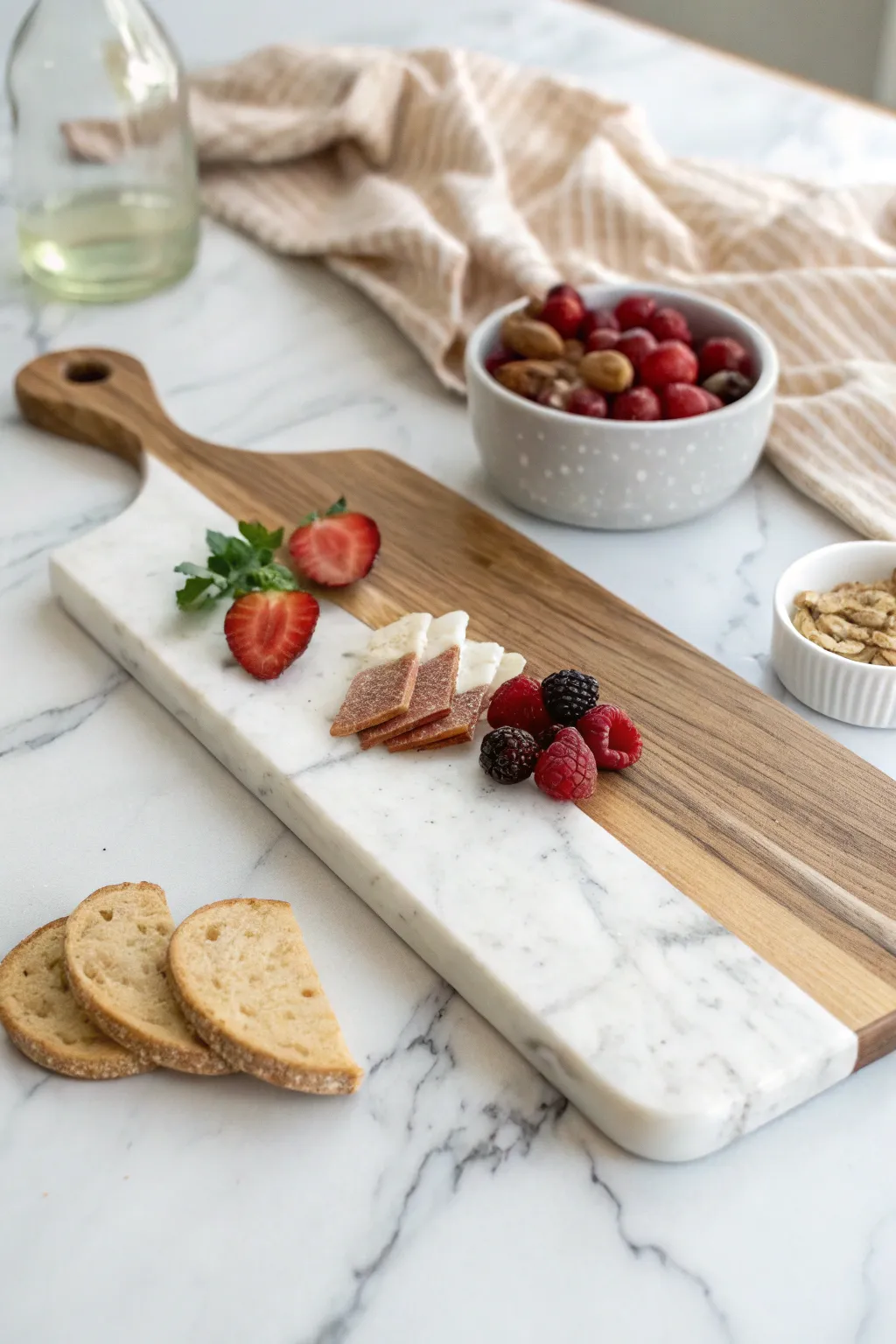 Elevate your dining with understated elegance: a minimalist resin charcuterie board that blends simplicity with natural beauty.