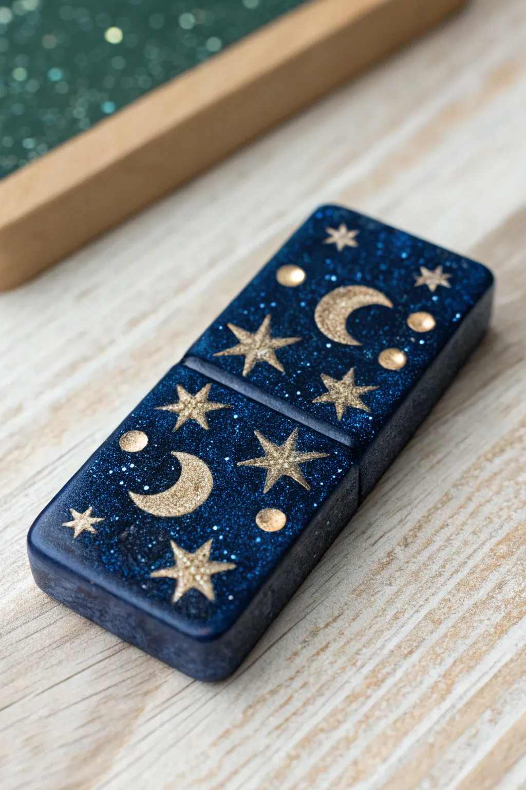 Explore the cosmos with these celestial resin dominoes, where each piece tells a story of the stars.