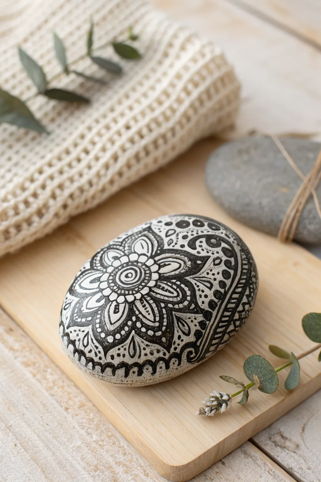 Find serenity in the art of Zentangle on stones – where simplicity meets intricate beauty.