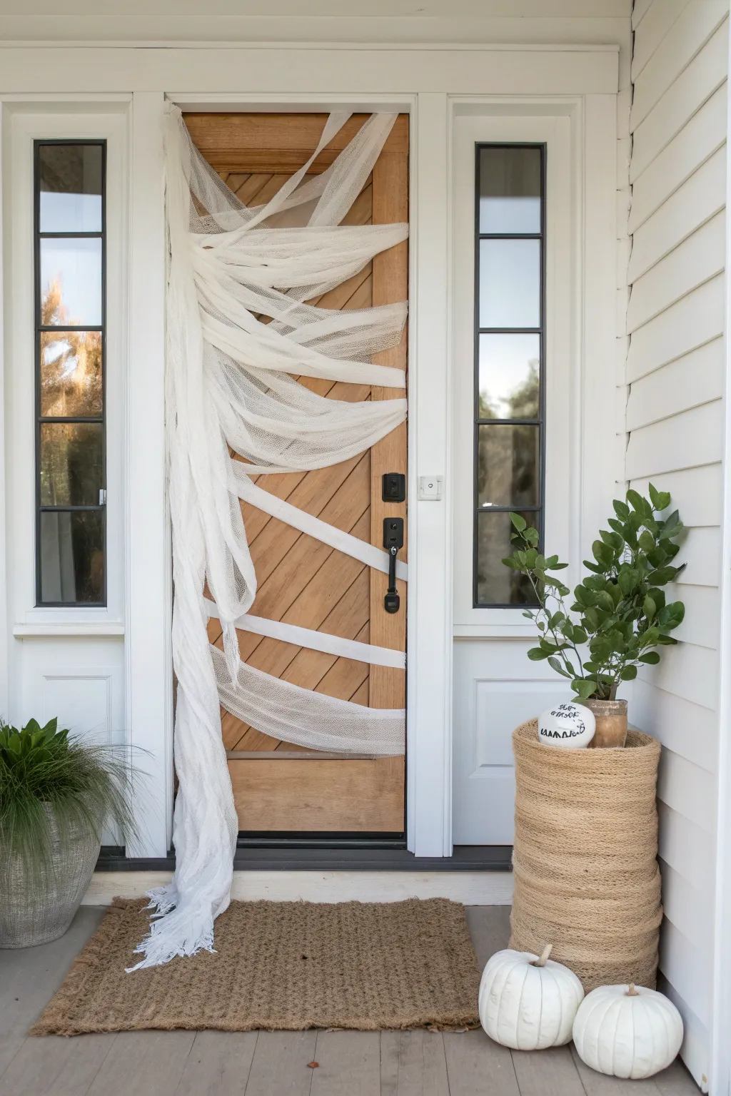 Transform your entryway with a touch of spooky elegance: the Mummified Doorway is a chic Halloween delight!