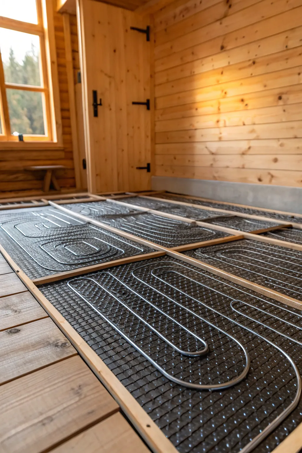 Experience the ultimate comfort with modern underfloor heating in your shed.
