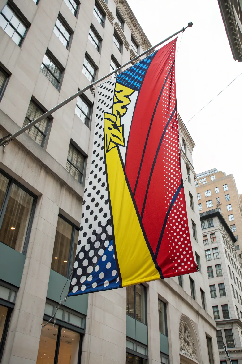 Make a bold statement with pop art-inspired flag designs that captivate and stand out.
