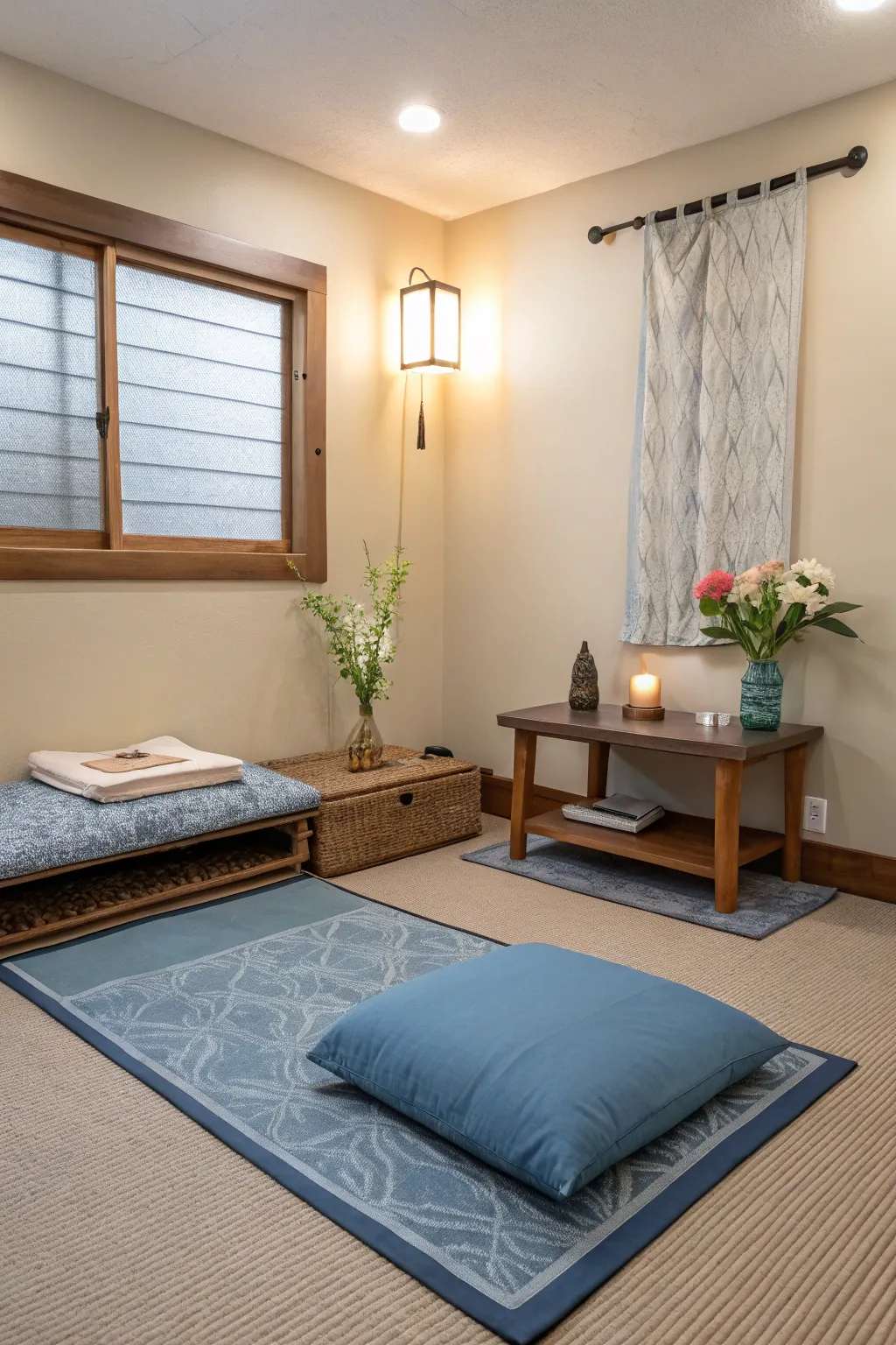 A Zen corner brings peace and tranquility to your bedroom.