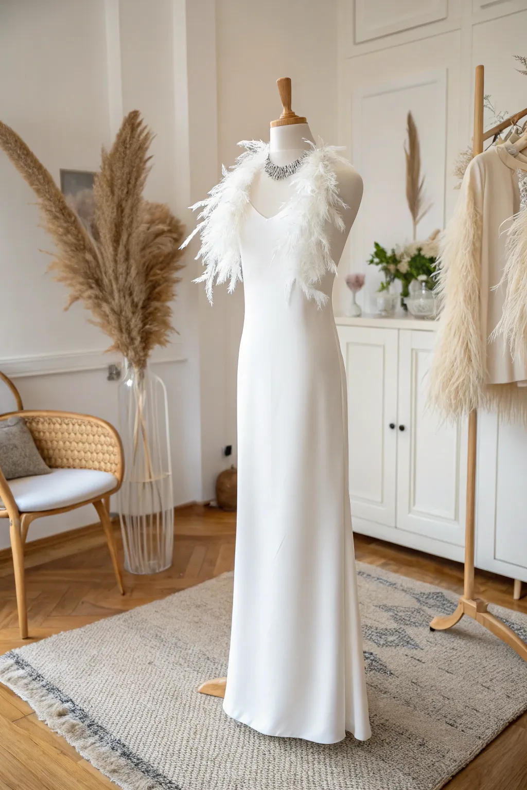 Embrace the serene beauty of simplicity with this elegant white swan costume. 🌿✨ #MinimalistElegance #BohoChic